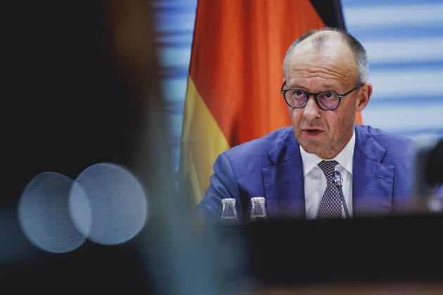 Friedrich Merz (CDU), Federal Chancellor, photographed while attending the Regional Growth Forum at the Federal Chancellery in Berlin, October 8, 2026, Berlin, Germany Copyright: xFlorianxGaertnerx