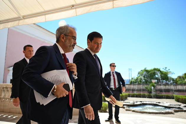 US Secretary of State Marco Rubio visits Portugal LISBON, PORTUGAL - OCTOBER 8: US Secretary of State Marco Rubio (R) and Portuguese Foreign Minister Paulo Rangel (L) hold a joint press conference at the Necessidades Palace, home to Portugal s Foreign Ministry, in Lisbon, Portugal, on October 8, 2026. Zed Jameson Anadolu Lisbon Portugal. Editorial use only. Please get in touch for any other usage.  Copyright: x2026xAnadoluxZedxJamesonx