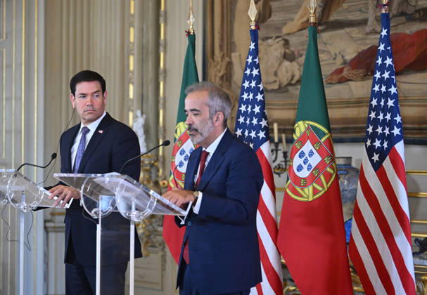 US Secretary of State Marco Rubio visits Portugal LISBON, PORTUGAL - OCTOBER 8: US Secretary of State Marco Rubio (L) and Portuguese Foreign Minister Paulo Rangel (R) hold a joint press conference at the Necessidades Palace, home to Portugal s Foreign Ministry, in Lisbon, Portugal, on October 8, 2026. Zed Jameson Anadolu Lisbon Portugal. Editorial use only. Please get in touch for any other usage.  Copyright: x2026xAnadoluxZedxJamesonx