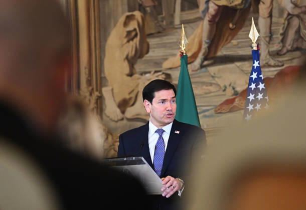 US Secretary of State Marco Rubio visits Portugal LISBON, PORTUGAL - OCTOBER 8: US Secretary of State Marco Rubio and Portuguese Foreign Minister Paulo Rangel (not seen) hold a joint press conference at the Necessidades Palace, home to Portugal s Foreign Ministry, in Lisbon, Portugal, on October 8, 2026. Zed Jameson Anadolu Lisbon Portugal. Editorial use only. Please get in touch for any other usage.  Copyright: x2026xAnadoluxZedxJamesonx