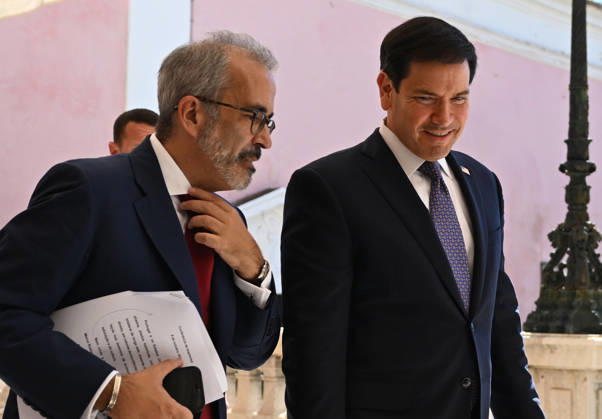 US Secretary of State Marco Rubio visits Portugal LISBON, PORTUGAL - OCTOBER 8: US Secretary of State Marco Rubio (R) and Portuguese Foreign Minister Paulo Rangel (L) hold a joint press conference at the Necessidades Palace, home to Portugal s Foreign Ministry, in Lisbon, Portugal, on October 8, 2026. Zed Jameson Anadolu Lisbon Portugal. Editorial use only. Please get in touch for any other usage.  Copyright: x2026xAnadoluxZedxJamesonx