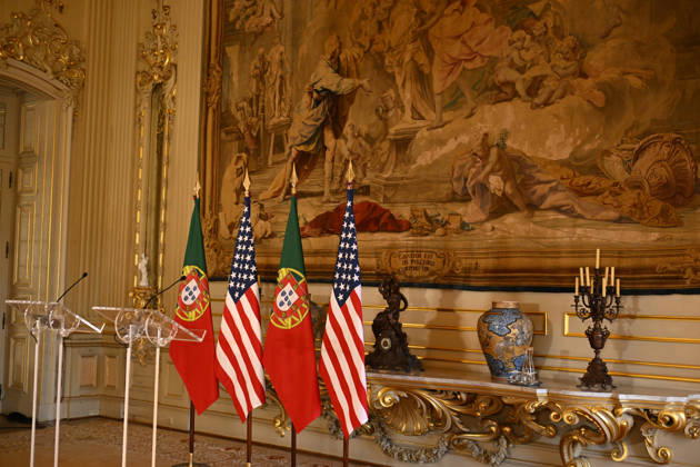 US Secretary of State Marco Rubio visits Portugal LISBON, PORTUGAL - OCTOBER 8: US Secretary of State Marco Rubio and Portuguese Foreign Minister Paulo Rangel hold a joint press conference at the Necessidades Palace, home to Portugal s Foreign Ministry, in Lisbon, Portugal, on October 8, 2026. Zed Jameson Anadolu Lisbon Portugal. Editorial use only. Please get in touch for any other usage.  Copyright: x2026xAnadoluxZedxJamesonx
