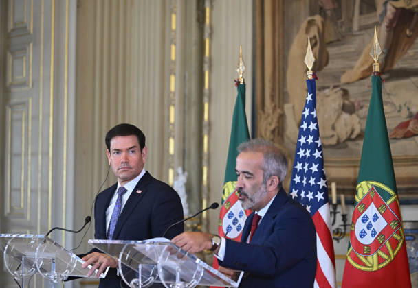 US Secretary of State Marco Rubio visits Portugal LISBON, PORTUGAL - OCTOBER 8: US Secretary of State Marco Rubio (L) and Portuguese Foreign Minister Paulo Rangel (R) hold a joint press conference at the Necessidades Palace, home to Portugal s Foreign Ministry, in Lisbon, Portugal, on October 8, 2026. Zed Jameson Anadolu Lisbon Portugal. Editorial use only. Please get in touch for any other usage.  Copyright: x2026xAnadoluxZedxJamesonx