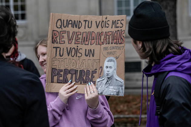 Protest against eduction conditions continues in Nancy NANCY, FRANCE - OCTOBER 8: Students holding placards take to the streets to protest education conditions in Nancy, France, on October 8, 2026. Students are taking part in a nationwide high-school mobilization over school conditions and demands for greater education resources, while security units remain deployed around several locations in the city. Muhammed Said Tako Anadolu Nancy France. Editorial use only. Please get in touch for any other usage. Copyright: x2026xAnadoluxMuhammedxSaidxTakox
