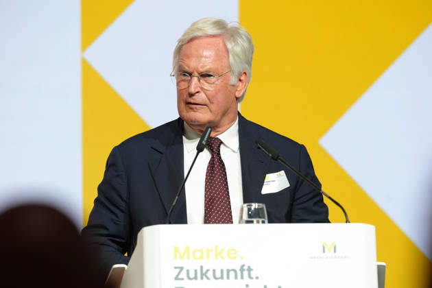 Brand Economy Day 2026: Franz Peter Falke of FALKE KGaA on stage at Brand Economy Day 2026, Berlin, October 8, 2026, Berlin, Berlin, Germany