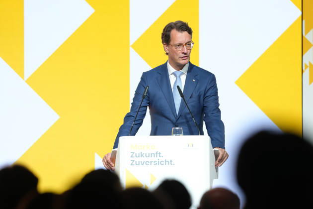 Brand Economy Day 2026 NRW: Minister President Hendrik Wuest on stage at Brand Economy Day 2026, Berlin, October 8, 2026, Berlin, Berlin, Germany