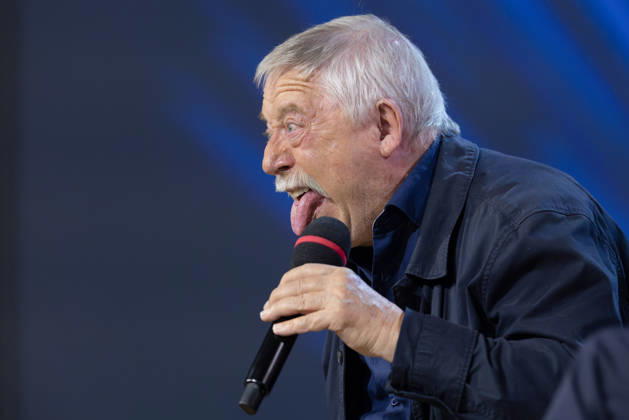 Frankfurt Book Fair 2026: Wolf Biermann presents his book *Ihr löscht das Feuer mit Benzin* on the literature stage hosted by ARD, ZDF, and 3sat, Frankfurt am Main, Hesse, Germany, Exhibition Center