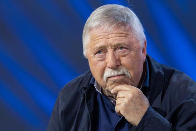 Frankfurt Book Fair 2026: Wolf Biermann presents his book *Ihr löscht das Feuer mit Benzin* on the literature stage hosted by ARD, ZDF, and 3sat, Frankfurt am Main, Hesse, Germany, Exhibition Center