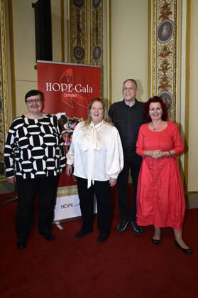 Lea Ackermann, Kathy Kelly, Stefan Hippler, and Viola Klein at the press conference and presentation of the 16th HOPE Award at the 18th Hope Gala 2026 at the Schauspielhaus Dresden, Dresden, October 8, 2026 Foto:xM.xWehnertx xFuturexImagex hope_pk_6014