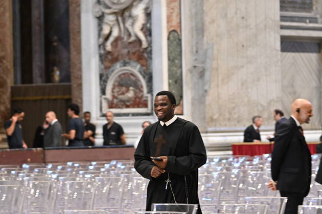 IPA89433504 - Italy, Rome, Vatican, October 8, 2026: Pope Leo XIV celebrates Holy Mass for the start of the academic year at the Pontifical Universities in St. Peter s Basilica in the Vatican. Photograph by ALESSIA GIULIANI Catholic Press Photo Copyright: xx xAlessiaxGiuliani Catholipressphox IPA89433504
