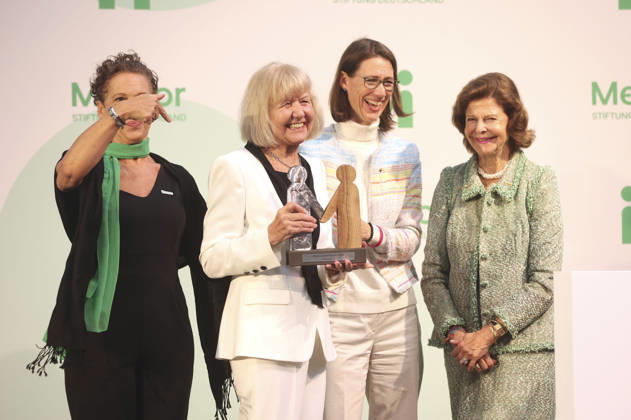 Sybille Perez, Monika Brandt, Countess Bettina Bernadotte, and Queen Silvia of Sweden at the Mentor Future Prize award ceremony during the Mentor Foundation’s anniversary celebration on Mainau Island, Mainau, October 8, 2026 Foto:xAgenturxWehnertx xGränzdörferx xFuturexImagex silvia_6028