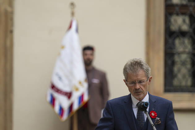 Sokol (Falcon) Movement s Memorial Day honours Sokol members who died in anti-Nazi resistance in Prague, Czech Republic, October 8, 2026. Senate Speaker Milos Vystrcil (ODS) speaks during the commemorative event. (CTKxPhoto MichalxKamaryt) CTKPhotoP2026100806651  CTKPhotoP2026100806651