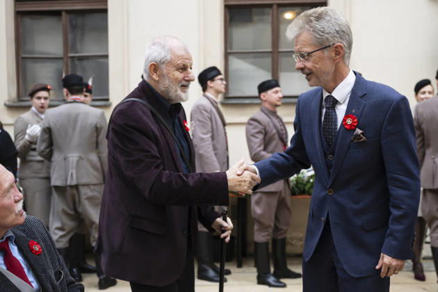 Sokol (Falcon) Movement s Memorial Day honours Sokol members who died in anti-Nazi resistance in Prague, Czech Republic, October 8, 2026. Senate Speaker Milos Vystrcil (ODS), right, during the commemorative event. (CTKxPhoto MichalxKamaryt) CTKPhotoP2026100806760  CTKPhotoP2026100806760