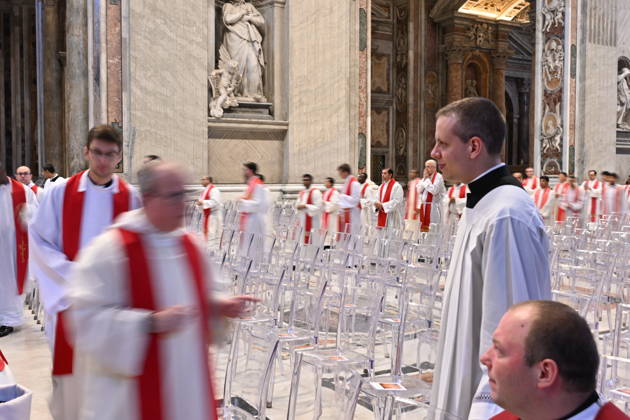 RECORD DATE NOT STATED MESSA_PAPA_2026 Italy, Rome, Vatican, 2026 10 8 Pope Leo XIV celebrates Holy Mass for the academic year at the Pontifical Universities in St Peter s Basilica in the Vatican . EDITORIAL USE ONLY - NO BOOKS Copyright: xAlessiaxGiuliani Catholicpressphotox