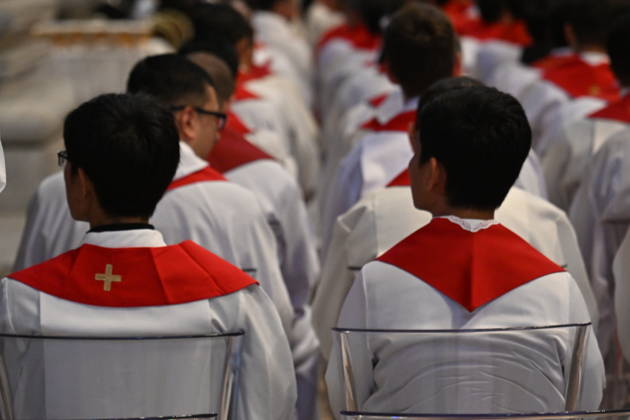 IPA89434032 - Italy, Rome, Vatican, October 8, 2026: Pope Leo XIV celebrates Holy Mass for the start of the academic year at the Pontifical Universities in St. Peter s Basilica in the Vatican. Photograph by ALESSIA GIULIANI Catholic Press Photo Copyright: xx xAlessiaxGiuliani Catholipressphox IPA89434032