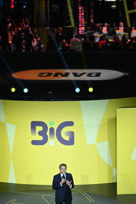 President Macron at Bpifrance Inno Generation - Paris France s President Emmanuel Macron delivers a speech on stage during the Bpifrance Inno Generation (BIG) event, one of Europe’s largest gatherings dedicated to entrepreneurs, in Paris, France on October 8, 2026. Photo by Jeanne Accorsini Pool ABACAPRESS.COM Paris France Copyright: xAccorsinixJeanne Pool ABACAx