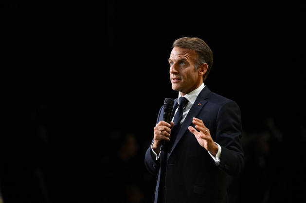 President Macron at Bpifrance Inno Generation - Paris France s President Emmanuel Macron delivers a speech on stage during the Bpifrance Inno Generation (BIG) event, one of Europe’s largest gatherings dedicated to entrepreneurs, in Paris, France on October 8, 2026. Photo by Jeanne Accorsini Pool ABACAPRESS.COM Paris France Copyright: xAccorsinixJeanne Pool ABACAx