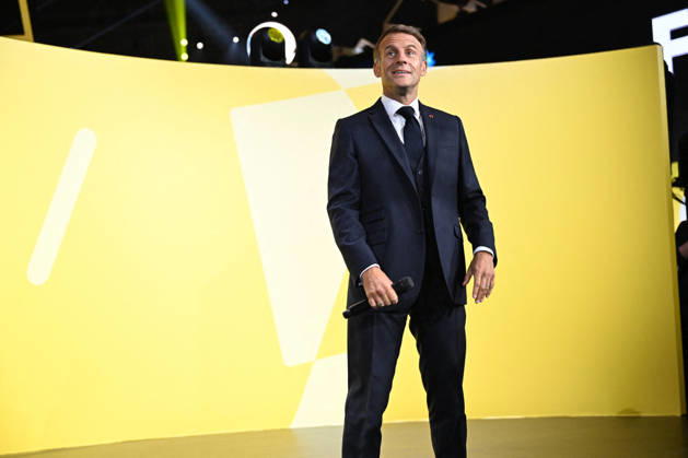 President Macron at Bpifrance Inno Generation - Paris France s President Emmanuel Macron delivers a speech on stage during the Bpifrance Inno Generation (BIG) event, one of Europe’s largest gatherings dedicated to entrepreneurs, in Paris, France on October 8, 2026. Photo by Jeanne Accorsini Pool ABACAPRESS.COM Paris France Copyright: xAccorsinixJeanne Pool ABACAx