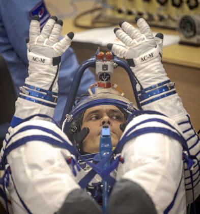 October 8, 2026, Baikonur, Kazakhstan: Baikonur, Kazakhstan. 14 July, 2026. NASA astronaut Anil Menon has his Sokol suit pressure checked at the Baikonur Cosmodrome before the Expedition 75 launch, July 14, 2026 in Baikonur, Kazakhstan. He launched to the International Space Station later that day. Baikonur Kazakhstan - ZUMAp138 20261008_zaa_p138_041 Copyright: xBillxIngalls Nasax