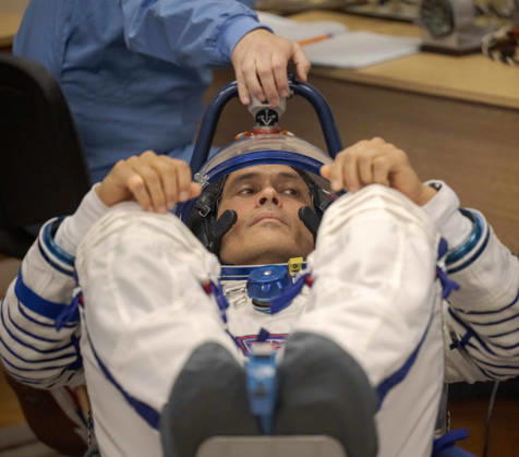October 8, 2026, Baikonur, Kazakhstan: Baikonur, Kazakhstan. 14 July, 2026. NASA astronaut Anil Menon has his Sokol suit pressure checked at the Baikonur Cosmodrome before the Expedition 75 launch, July 14, 2026 in Baikonur, Kazakhstan. He launched to the International Space Station later that day. Baikonur Kazakhstan - ZUMAp138 20261008_zaa_p138_059 Copyright: xBillxIngalls Nasax