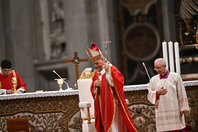 RECORD DATE NOT STATED MESSA_PAPA_2026 Italy, Rome, Vatican, 2026 10 8 Pope Leo XIV celebrates Holy Mass for the academic year at the Pontifical Universities in St Peter s Basilica in the Vatican . EDITORIAL USE ONLY - NO BOOKS Copyright: xAlessiaxGiuliani Catholicpressphotox