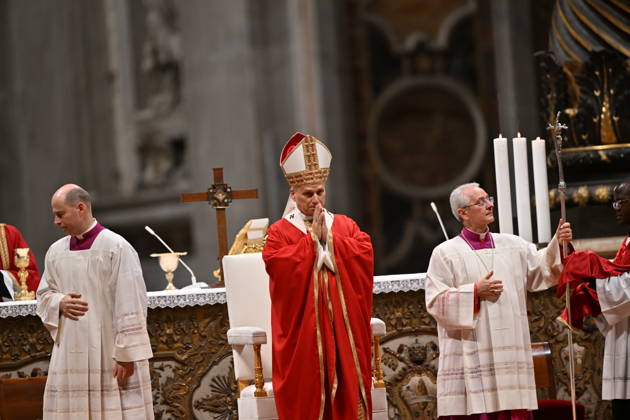 RECORD DATE NOT STATED MESSA_PAPA_2026 Italy, Rome, Vatican, 2026 10 8 Pope Leo XIV celebrates Holy Mass for the academic year at the Pontifical Universities in St Peter s Basilica in the Vatican . EDITORIAL USE ONLY - NO BOOKS Copyright: xAlessiaxGiuliani Catholicpressphotox