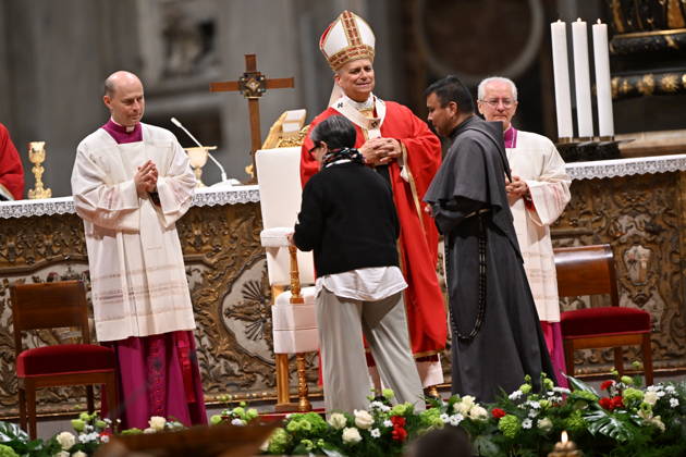 RECORD DATE NOT STATED MESSA_PAPA_2026 Italy, Rome, Vatican, 2026 10 8 Pope Leo XIV celebrates Holy Mass for the academic year at the Pontifical Universities in St Peter s Basilica in the Vatican . EDITORIAL USE ONLY - NO BOOKS Copyright: xAlessiaxGiuliani Catholicpressphotox