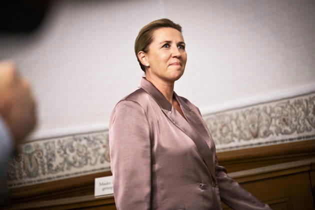 Denmark Opening Debate: Danish Prime Minister Mette Frederiksen answers questions after the opening debate of the Danish Parliament, the Folketing, at Christiansborg Palace in Copenhagen on Thursday, October 8, 2026. Photo by Nils Meilvang, Scanpix 2026, Copenhagen, Denmark  Copyright: NILSxMEILVANG NilsxMeilvangx spdk20261008-192314-L