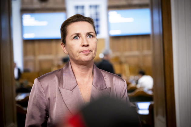 Denmark Opening Debate: Danish Prime Minister Mette Frederiksen answers questions after the opening debate of the Danish Parliament, the Folketing, at Christiansborg Palace in Copenhagen on Thursday, October 8, 2026. Photo by Nils Meilvang, Scanpix 2026, Copenhagen, Denmark  Copyright: NILSxMEILVANG NilsxMeilvangx spdk20261008-193104-L