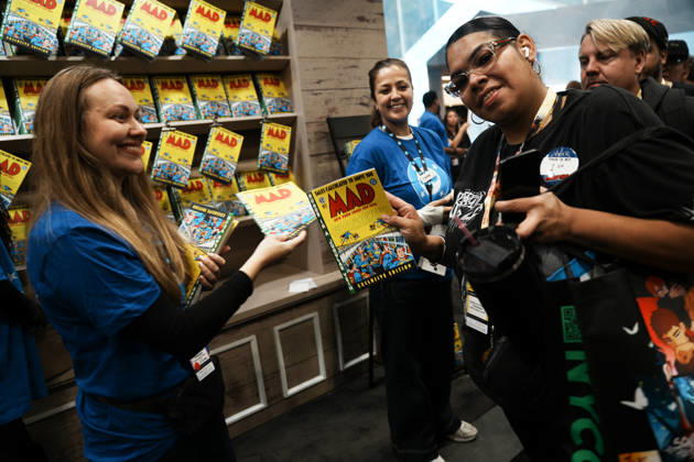 October 8, 2026, New York, New York, USA: A magazine stand for MAD Magazine at the 2026 New York Comic Con at the Javits Center on October 8, 2026 in New York. New York USA - ZUMAb148 20261008_zap_b148_047 Copyright: xBryanxSmithx