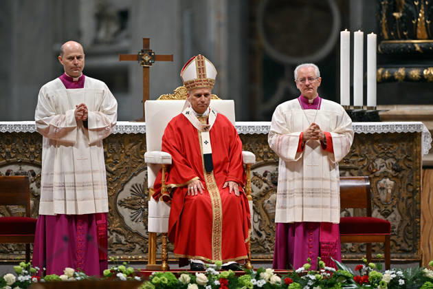 IPA89439182 - Italy, Rome, Vatican, October 8, 2026: Pope Leo XIV celebrates Holy Mass for the start of the academic year at the Pontifical Universities in St. Peter s Basilica in the Vatican. Photo by ALESSIA GIULIANI Catholic Press Photo  Copyright: xx xAlessiaxGiuliani Catholipressphox IPA89439182