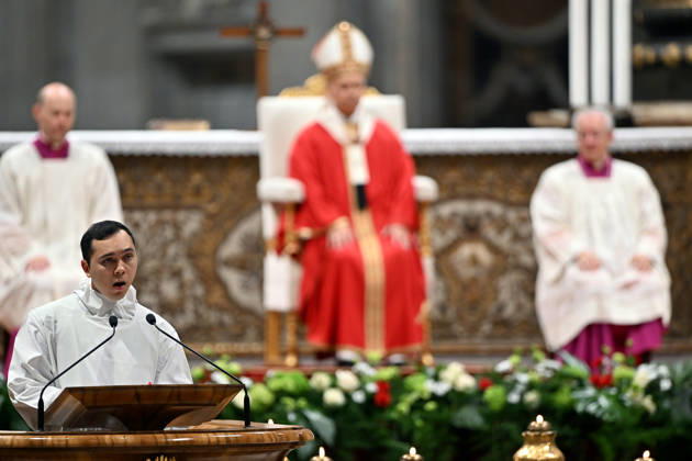 IPA89439183 - Italy, Rome, Vatican, October 8, 2026: Pope Leo XIV celebrates Holy Mass for the start of the academic year at the Pontifical Universities in St. Peter s Basilica in the Vatican. Photo by ALESSIA GIULIANI Catholic Press Photo  Copyright: xx xAlessiaxGiuliani Catholipressphox IPA89439183