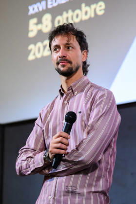 October 8, 2026, Lucca, Lucca, Italy: Director and producer Luca Severi presents his film I racconti del mare to the public at the closing of the Cinema d Essai series of meetings, Lucca, 08 10 2026 Lucca Italy - ZUMAa289 20261008_zia_a289_092 Copyright: xStefanoxDallexLuchex xAgfx
