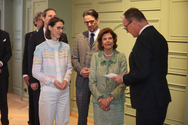 Countess Bettina Bernadotte, Count Björn Bernadotte, Queen Silvia of Sweden, and Uli Burchhardt at the Mentor Foundation’s anniversary celebration on Mainau Island, Mainau, October 8, 2026 Copyright: xAgenturxMatthiasxWehnertx xM.xGränzdörferx