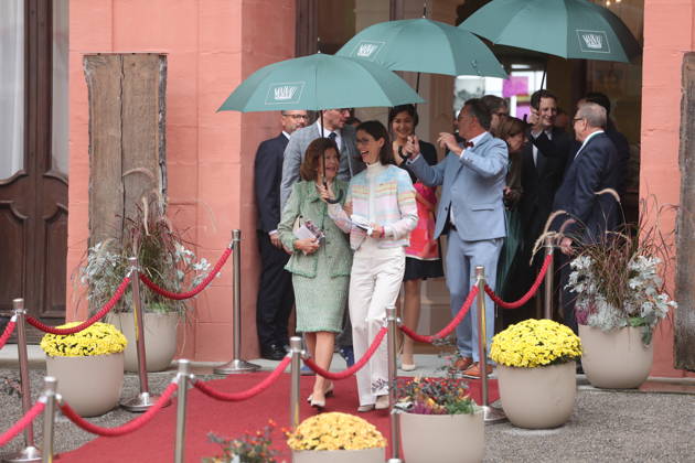 Queen Silvia of Sweden, Countess Bettina Bernadotte, and Count Björn Bernadotte at the Mentor Foundation’s anniversary celebration on Mainau Island, Mainau, October 8, 2026 Copyright: xAgenturxMatthiasxWehnertx xM.xGränzdörferx