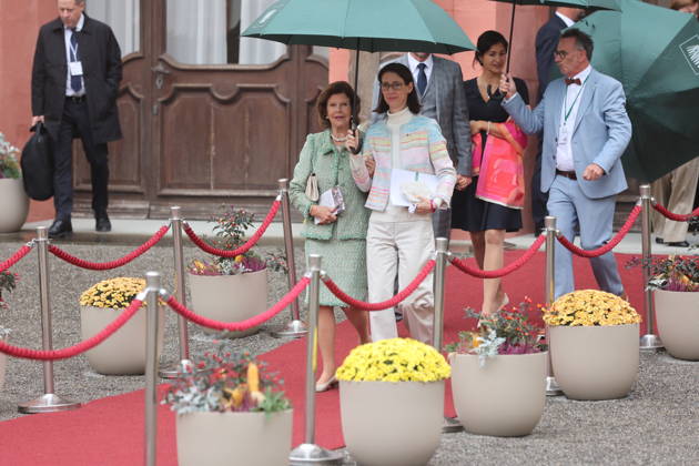 Queen Silvia of Sweden, Countess Bettina Bernadotte, and Count Björn Bernadotte at the Mentor Foundation’s anniversary celebration on Mainau Island, Mainau, October 8, 2026 Copyright: xAgenturxMatthiasxWehnertx xM.xGränzdörferx