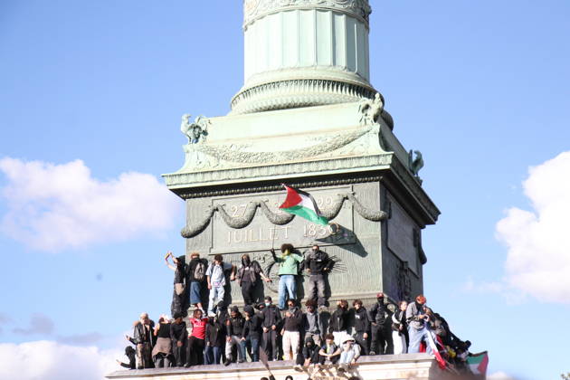 Student mobilization at Place de la Bastille in Paris PARIS, FRANCE – OCTOBER 8, 2026: Students who took part in blockades at several university institutions in Paris, including Paris-Pantheon-Assas University, along with many other students, converge on Place de la Bastille in Paris to voice their demands as part of a day of high school and university student mobilization. Umit Donmez Anadolu Ile-de-France France. Editorial use only. Please get in touch for any other usage. Copyright: x2026xAnadoluxUmitxDonmezx