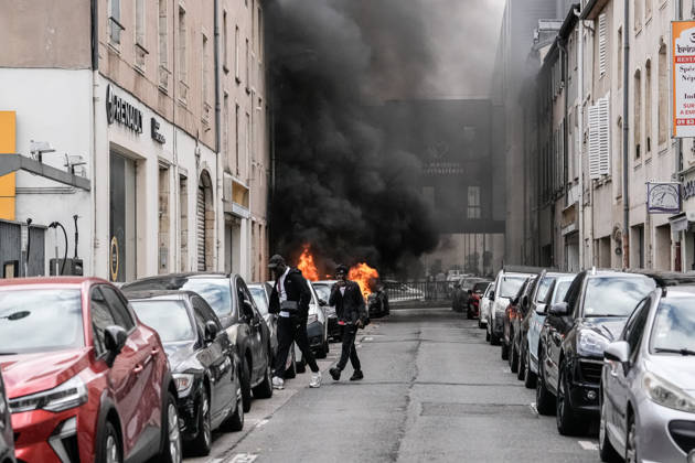 Police clash with students during education protest in Nancy NANCY, FRANCE - OCTOBER 8: Police officers are deployed as students stage a protest against education conditions in Nancy, France, on October 8, 2026. High school students across the country took part in a nationwide mobilization to demand greater educational resources and improved school conditions. Muhammed Said Tako Anadolu Nancy France. Editorial use only. Please get in touch for any other usage.  Copyright: x2026xAnadoluxMuhammedxSaidxTakox