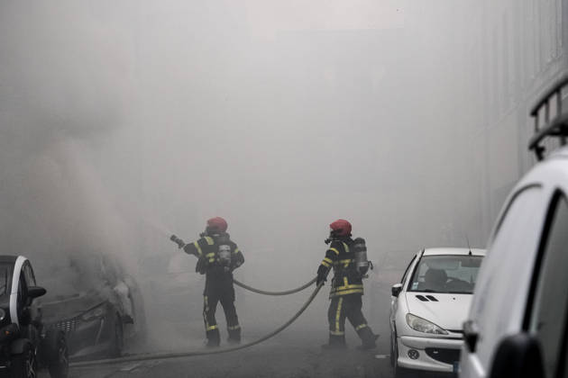 Police clash with students during education protest in Nancy NANCY, FRANCE - OCTOBER 8: Teams are deployed to extinguish the fire as students stage a protest against education conditions in Nancy, France, on October 8, 2026. High school students across the country took part in a nationwide mobilization to demand greater educational resources and improved school conditions. Muhammed Said Tako Anadolu Nancy France. Editorial use only. Please get in touch for any other usage.  Copyright: x2026xAnadoluxMuhammedxSaidxTakox