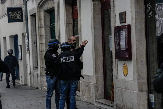 Police clash with students during education protest in Nancy NANCY, FRANCE - OCTOBER 8: A protestor is detained as students stage a protest against education conditions in Nancy, France, on October 8, 2026. High school students across the country took part in a nationwide mobilization to demand greater educational resources and improved school conditions. Muhammed Said Tako Anadolu Nancy France. Editorial use only. Please get in touch for any other usage.  Copyright: x2026xAnadoluxMuhammedxSaidxTakox