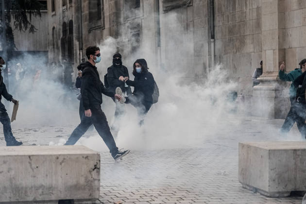 Protest against eduction conditions continues in Nancy NANCY, FRANCE - OCTOBER 8: Police intervene with tear gas during student protest against education conditions in Nancy, France, on October 8, 2026. Students took part in a nationwide high-school mobilization over school conditions and demands for greater education resources. Muhammed Said Tako Anadolu Nancy France. Editorial use only. Please get in touch for any other usage.  Copyright: x2026xAnadoluxMuhammedxSaidxTakox