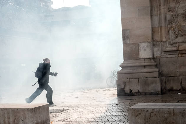 Protest against eduction conditions continues in Nancy NANCY, FRANCE - OCTOBER 8: Police intervene with tear gas during student protest against education conditions in Nancy, France, on October 8, 2026. Students took part in a nationwide high-school mobilization over school conditions and demands for greater education resources. Muhammed Said Tako Anadolu Nancy France. Editorial use only. Please get in touch for any other usage.  Copyright: x2026xAnadoluxMuhammedxSaidxTakox