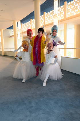 Cast of *Trude m* and the Divertissementchen. It is staged annually by the Cäcilia Wolkenburg Theater Group at the Cologne Men’s Choral Society (KMGV). All performers on stage do so on a volunteer basis. The 2027 program is titled Wat e Thiater and is a tribute to the unforgettable Trude Herr, as well as a celebration o