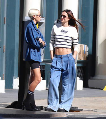 Amelia Halmin and Iris Law during DKNY Photoshoot in New York Top models Amelia Halmin and Iris Law are doing a photoshoot for DKNY in New York, NY on October 8, 2026. Photo by Dylan Travis ABACAPRESS.COM New York NY Copyright: xDylanxTravis ABACAx