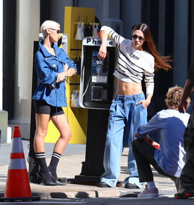Amelia Halmin and Iris Law during DKNY Photoshoot in New York Top models Amelia Halmin and Iris Law are doing a photoshoot for DKNY in New York, NY on October 8, 2026. Photo by Dylan Travis ABACAPRESS.COM New York NY Copyright: xDylanxTravis ABACAx