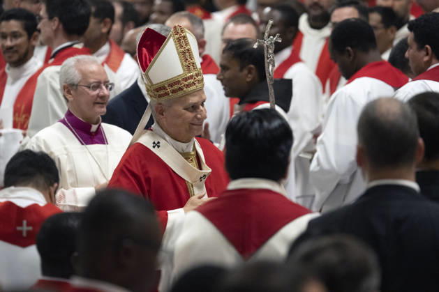 IPA89441164 - Italy, Rome, Vatican, October 8, 2026: Pope Leo XIV presides over Holy Mass for the inauguration of the academic year at the pontifical universities in St. Peter s Basilica in the Vatican. Photo by VATICAN MEDIA Catholic Press Photo Copyright: xVATICANxMEDIA xCatholicxPressxPhotox xx IPA89441164