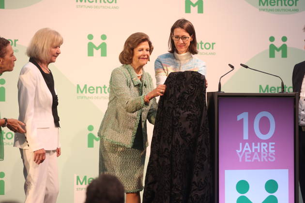 Sybille Perez, Monika Brandt, Countess Bettina Bernadotte, and Queen Silvia of Sweden at the Mentor Future Prize award ceremony during the Mentor Foundation’s anniversary celebration on Mainau Island, Mainau, October 8, 2026 Copyright: xAgenturxMatthiasxWehnertx xM.xGränzdörferx