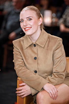 MDR Riverboat singer Johanna Mross during the taping of the MDR talk show Riverboat on October 8, 2026, at Mediacity Leipzig 20261008SFL0014