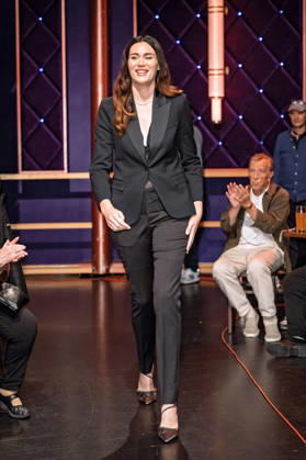 MDR Riverboat Model Gloria Sophie Burkandt during the taping of the MDR talk show Riverboat on October 8, 2026, at Mediacity Leipzig 20261008SFL0044