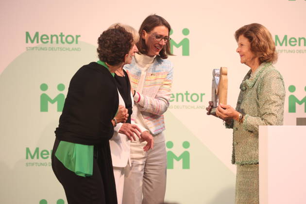 Sybille Perez, Monika Brandt, Countess Bettina Bernadotte, and Queen Silvia of Sweden at the Mentor Future Prize award ceremony during the Mentor Foundation’s anniversary celebration on Mainau Island, Mainau, October 8, 2026 Copyright: xAgenturxMatthiasxWehnertx xM.xGränzdörferx